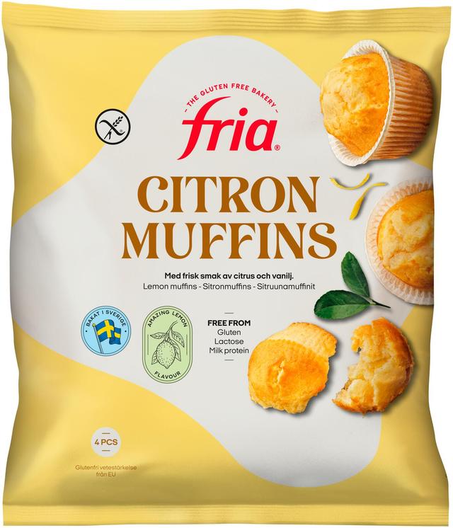 Fria Sitruunamuffinit 210g/4kpl gluteeniton pakaste