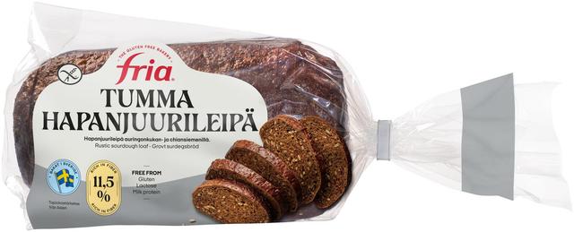 Fria Tumma hapanjuurileipä 500g gluteeniton pakaste viipale