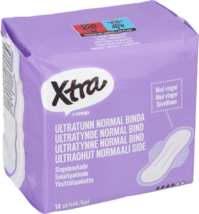 Xtra siivellinen ultraohut normaali side 14 kpl