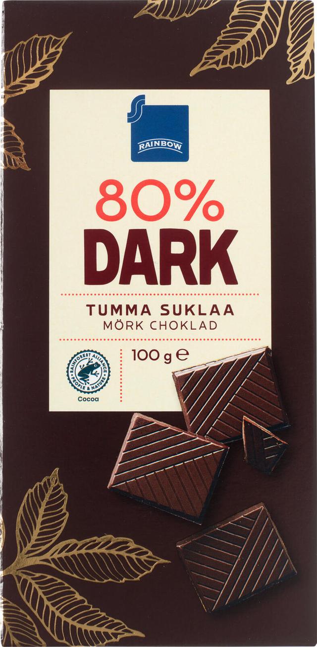 Rainbow 100g Dark 80% tumma suklaa