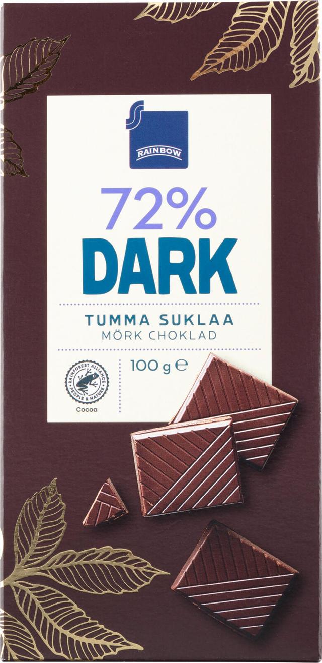 Rainbow 100g Dark 72% tumma suklaa