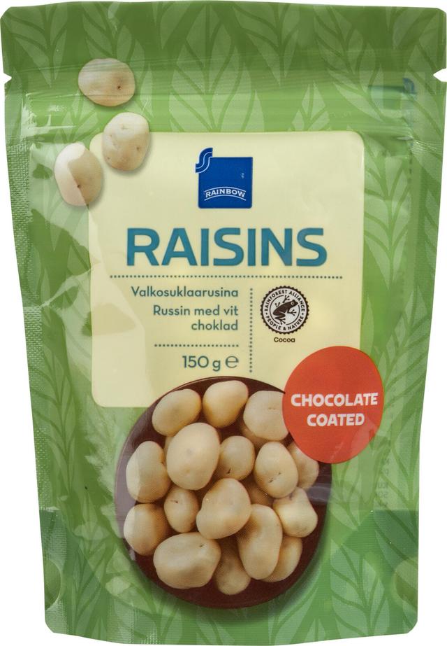 Rainbow 150g Raisins valkosuklaarusina