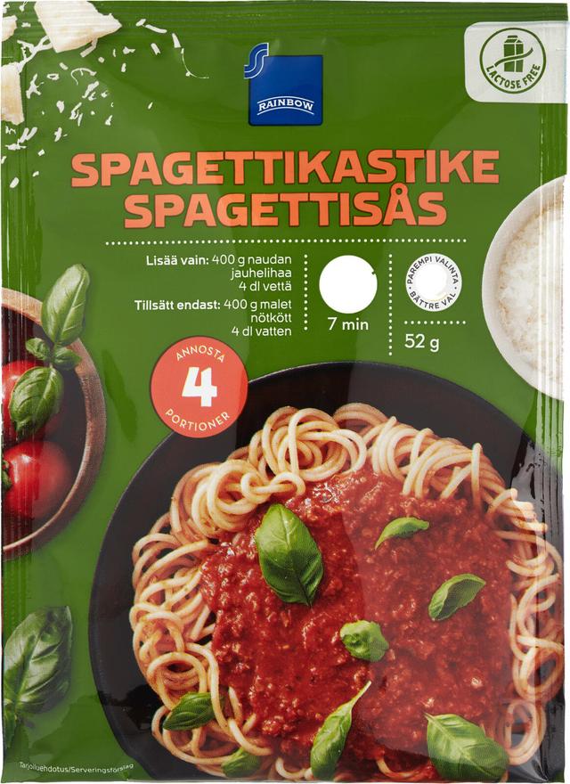 Rainbow spagettikastikeainekset 52g