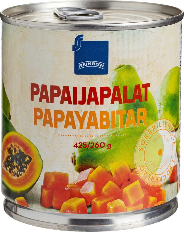 Rainbow papaijapalat sokeriliemessä 425/260g