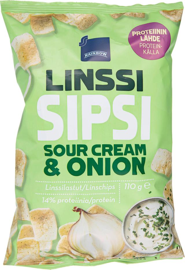 Rainbow 110g linssisipsi sour cream & onion