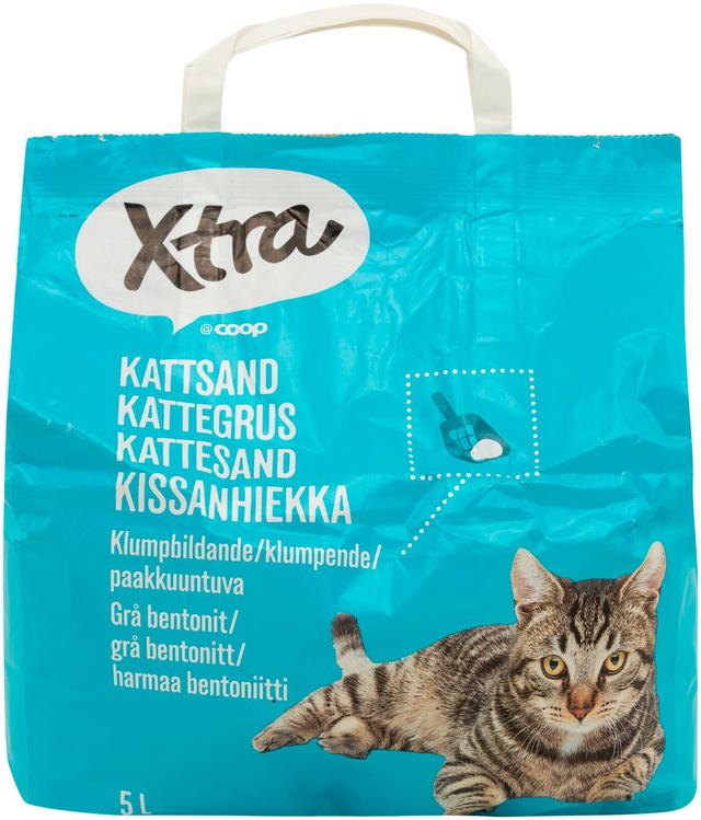 Xtra paakkuuntuva harmaa kissanhiekka bentoniitti 5l