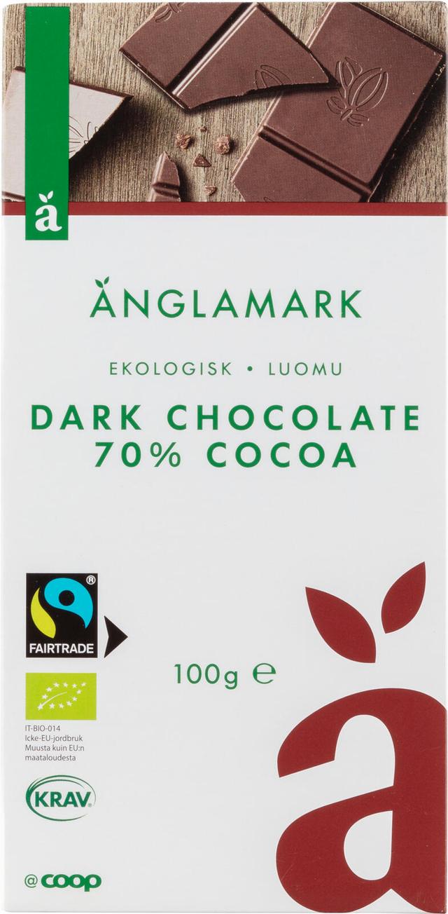 Änglamark tumma suklaa 70 % luomu 100 g