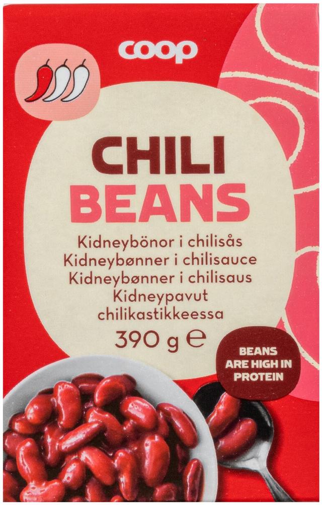 Coop kidneypavut chilikastikkeessa 390 g