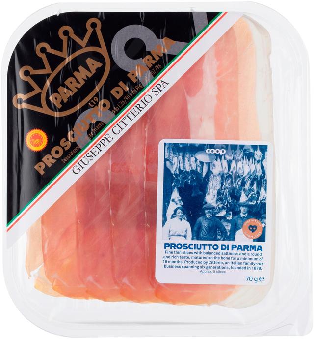 Coop Prosciutto di Parma D.O.P. ilmakuivattu parmankinkku 70 g