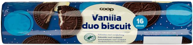 Coop vaniljatäytteinen kaakaokeksi 176 g