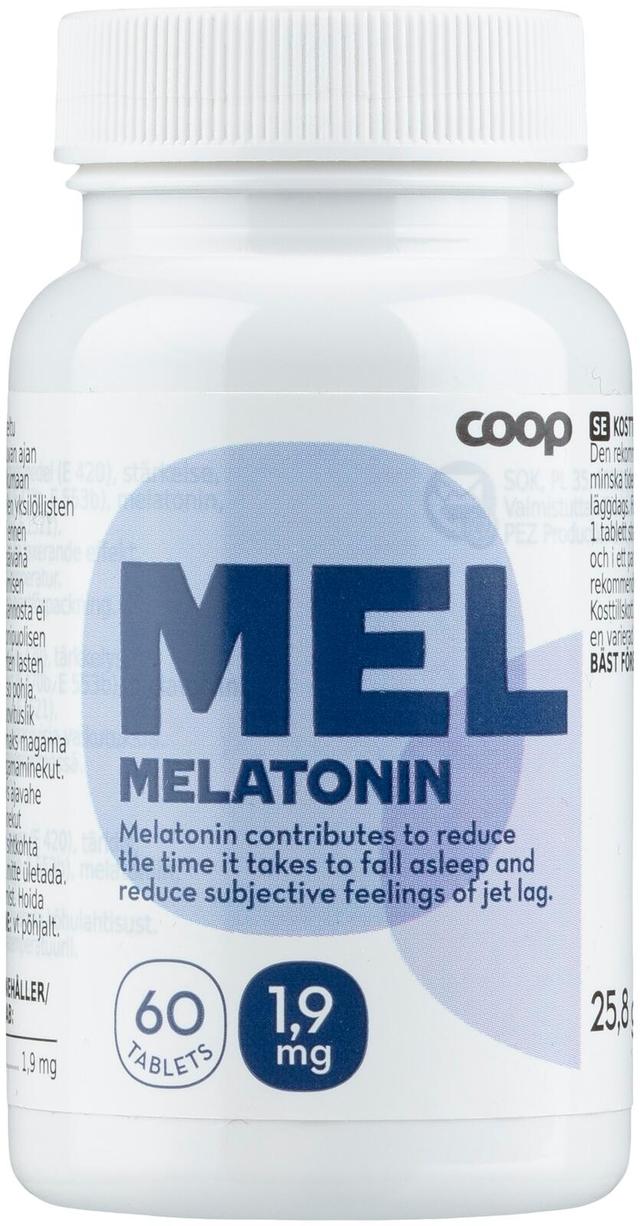 Coop Melatoniini 1,9mg 60 tablettia