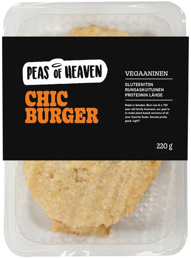 Peas of Heaven herneproteiini chic burger vegaaninen 220g
