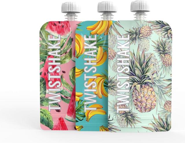 Twistshake täytettävä sosepussi 220 ml 3 kpl