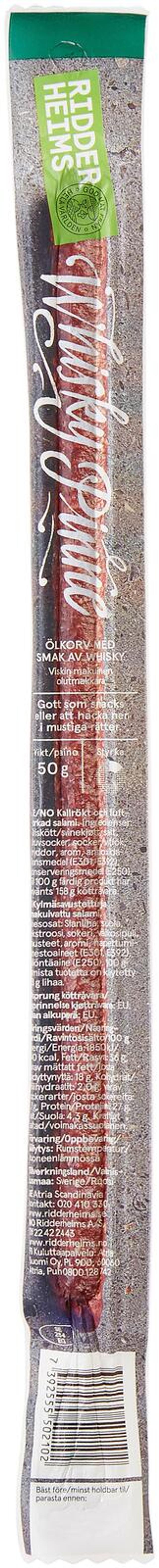 Ridderheims Whiskypinne Olutmakkara 50g