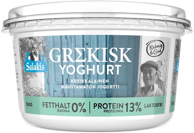 Salakis Kreikkalainen jogurtti 500g 0% rasvaa