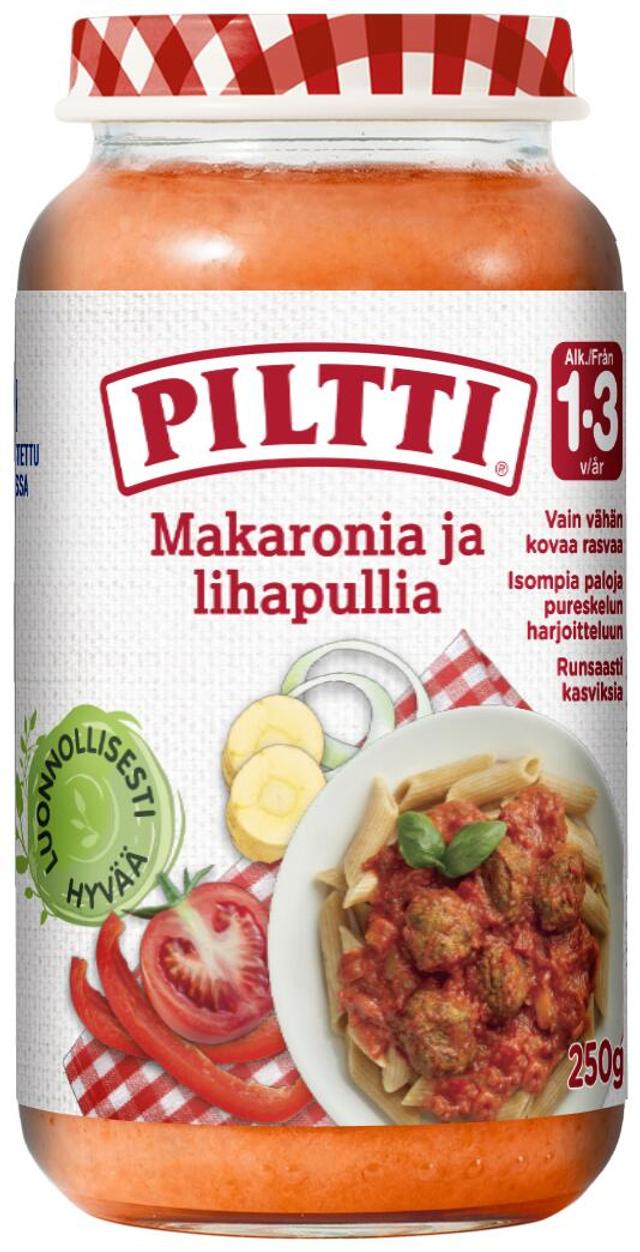 Piltti 250g Makaronia ja lihapullia lastenateria 1-3v