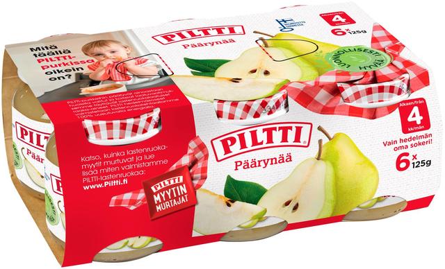 PILTTI 6x125g Päärynää hedelmäsose 4kk