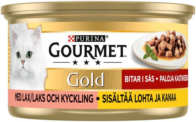 Gourmet 85g Gold Lohta ja Kanaa Kastikkeessa kissanruoka