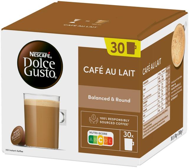 Nescafé Dolce Gusto 30kaps/300g Café au Lait maitokahvikapseli