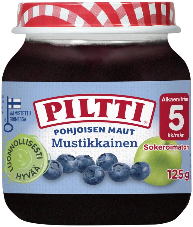 Piltti Pohjoisen maut 125g Mustikkainen marja- ja hedelmäsose 5kk