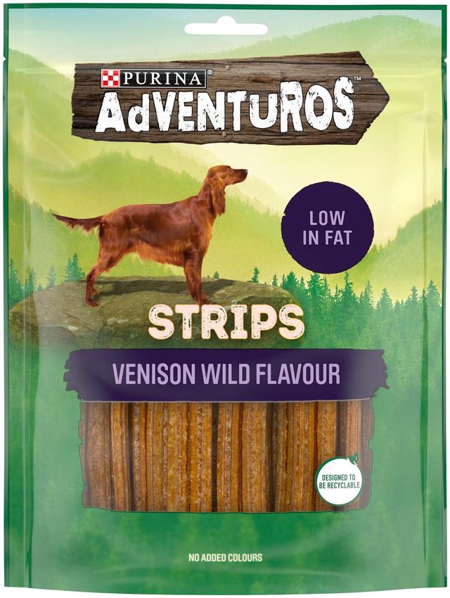 AdVENTuROS 90g Strips Metsäkauriin makuinen koiranherkku