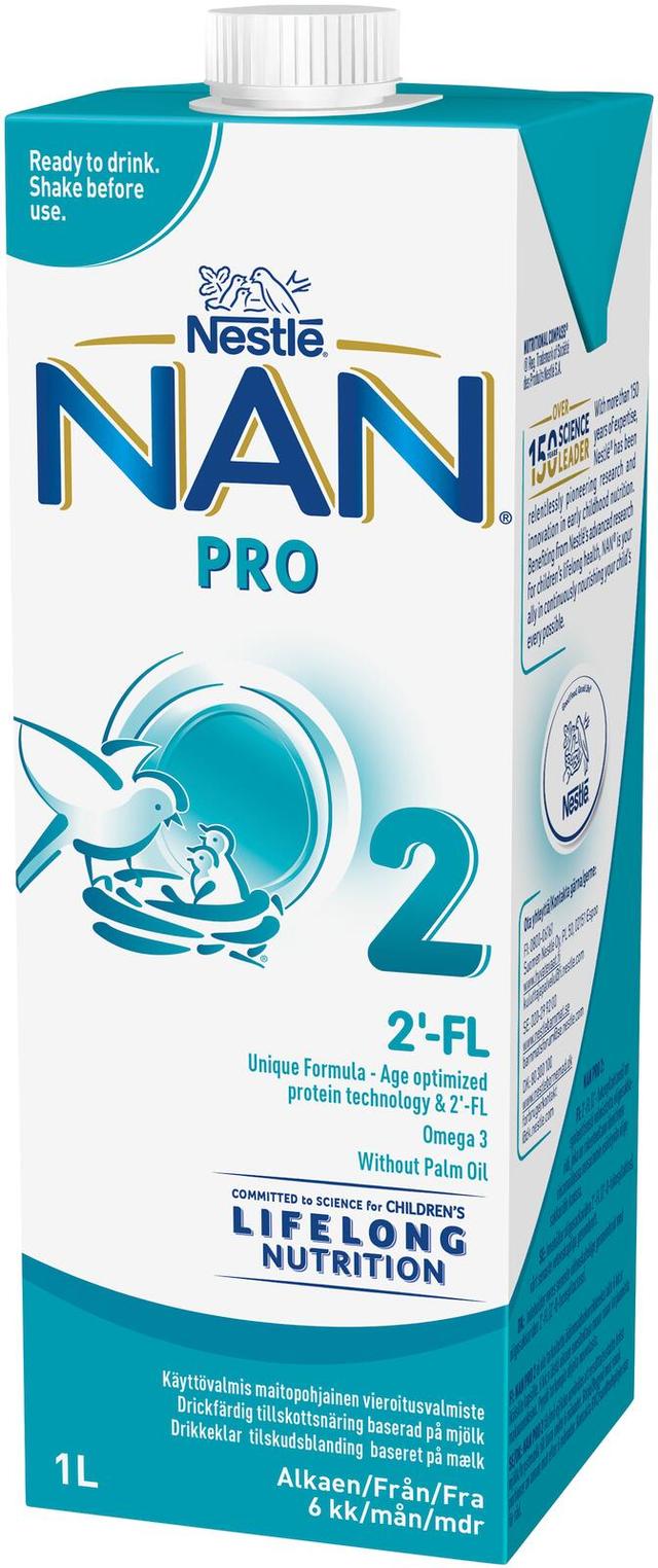 Nestlé Nan 1000ml Pro 2 käyttövalmis maitopohjainen vierotusvalmiste