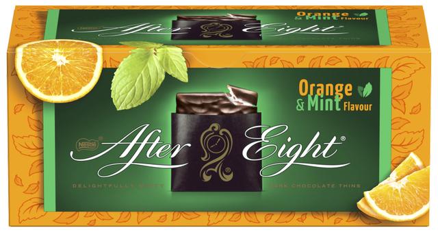 Nestlé After Eight 200g appelsiininmakuista piparminttutäytettä päällystettynä tummalla suklaalla