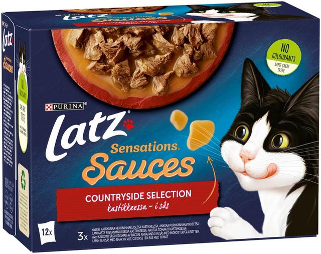 Latz Sensations Sauces 12x85g Countryside lajitelma kastikkeessa 4 varianttia kissanruoka