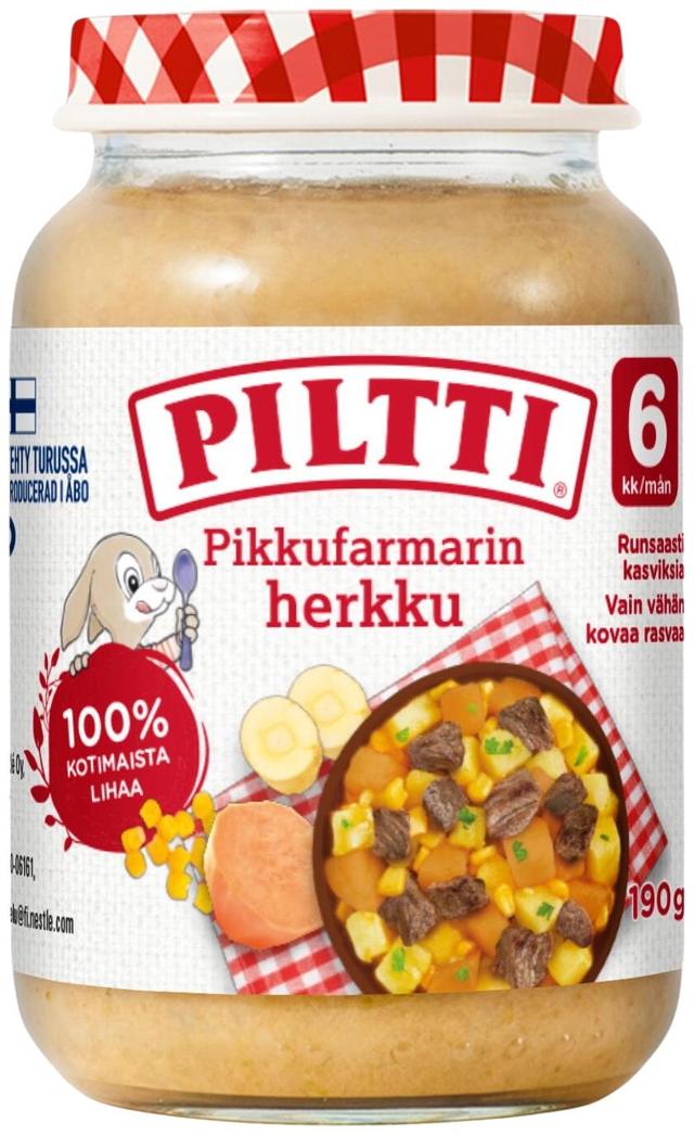 Piltti 190g Pikkufarmarin herkku lastenateria 6kk