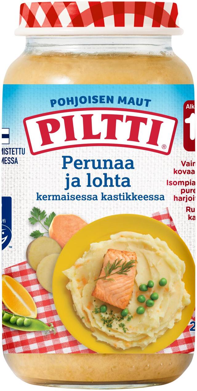 Piltti Pohjoisen maut 250g Perunaa ja lohta kermaisessa kastikkeessa lastenateria 1-3v