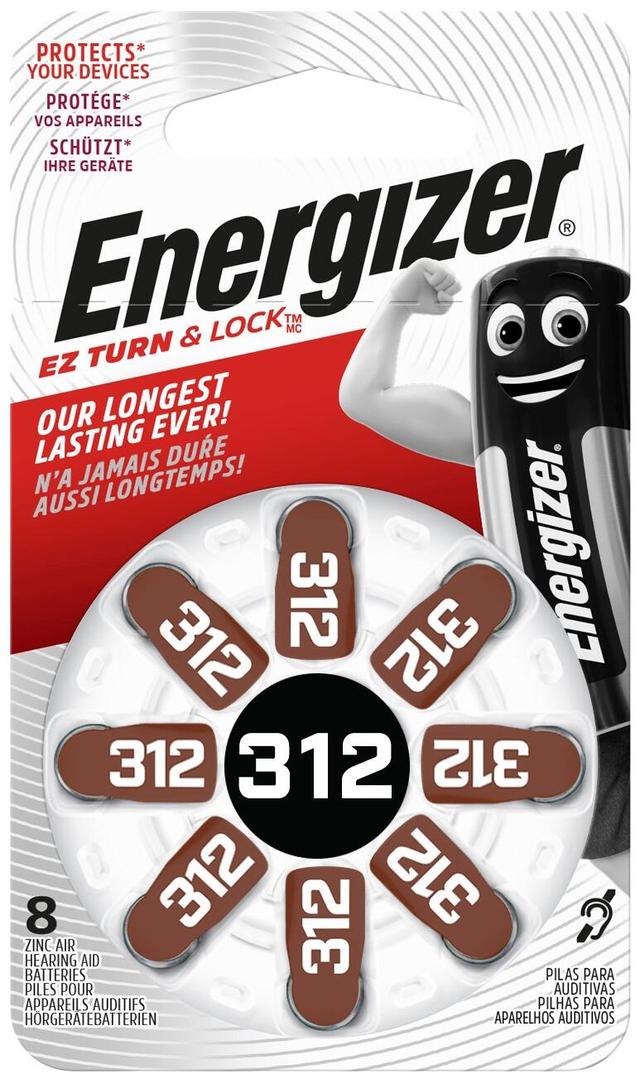 Energizer kuulokojeparisto EZ Turn & Lock 312, 8 kpl