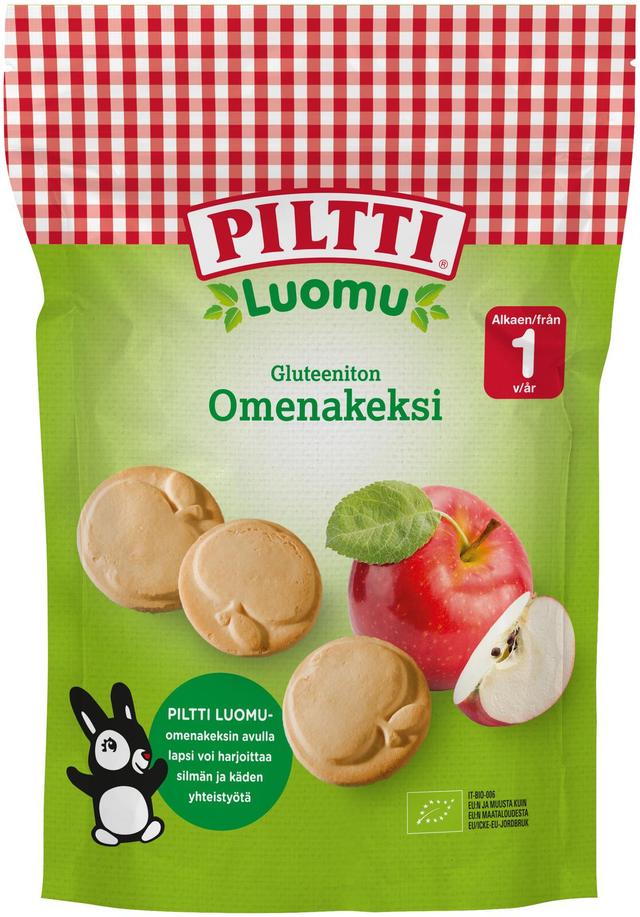 Piltti 150g Gluteeniton luomuomenakeksi 1v