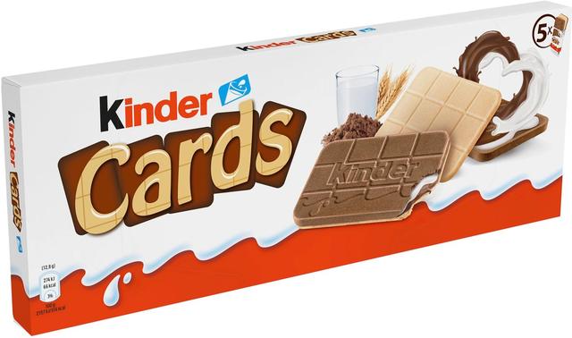 Kinder Cards Vohveli maitotäytteellä ja kaakaotäytteellä 2kpl x 5