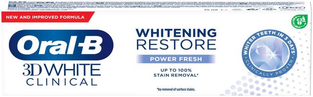 Oral-B 3D White Clinical Whitening Restore Power Fresh 75ml hammastahna