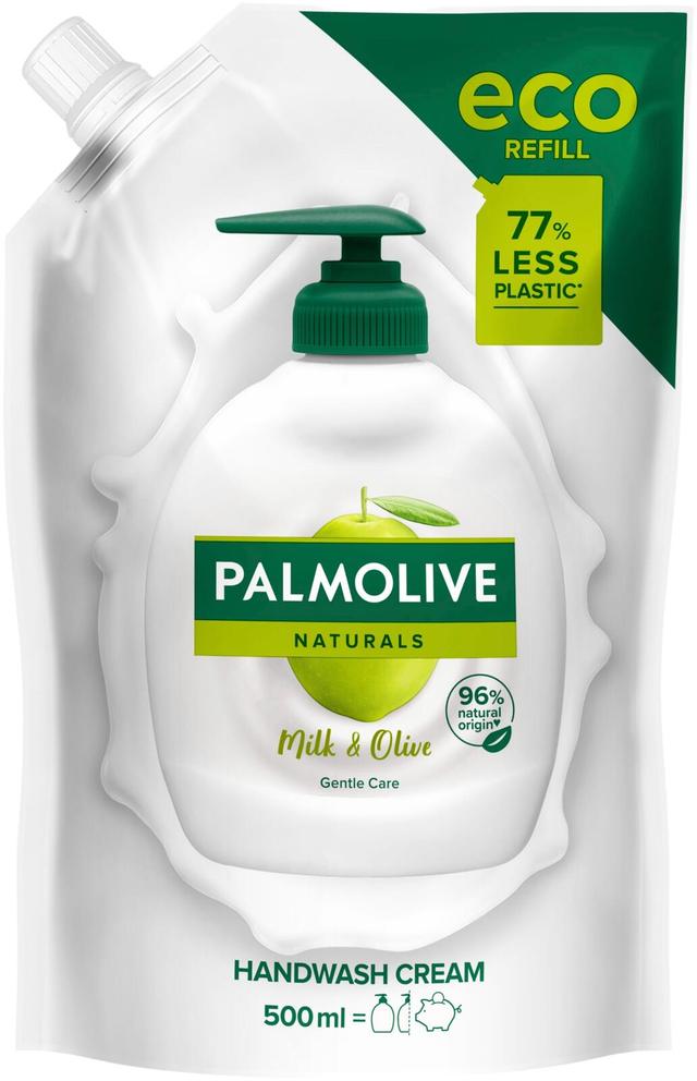 Palmolive Naturals Milk & Olive nestesaippua täyttöpussi 500ml