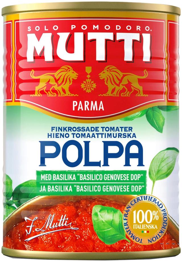 Mutti Polpa basilika hieno tomaattimurska 400g