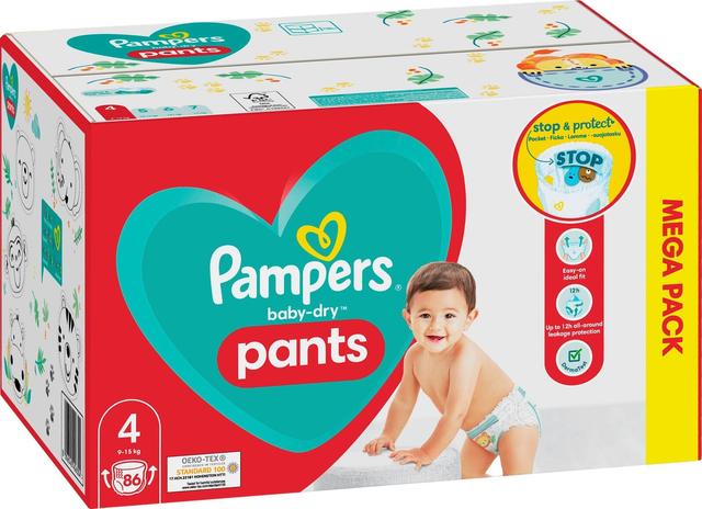 Pampers 86kpl Baby Dry Pants S4 9-15kg housuvaippa