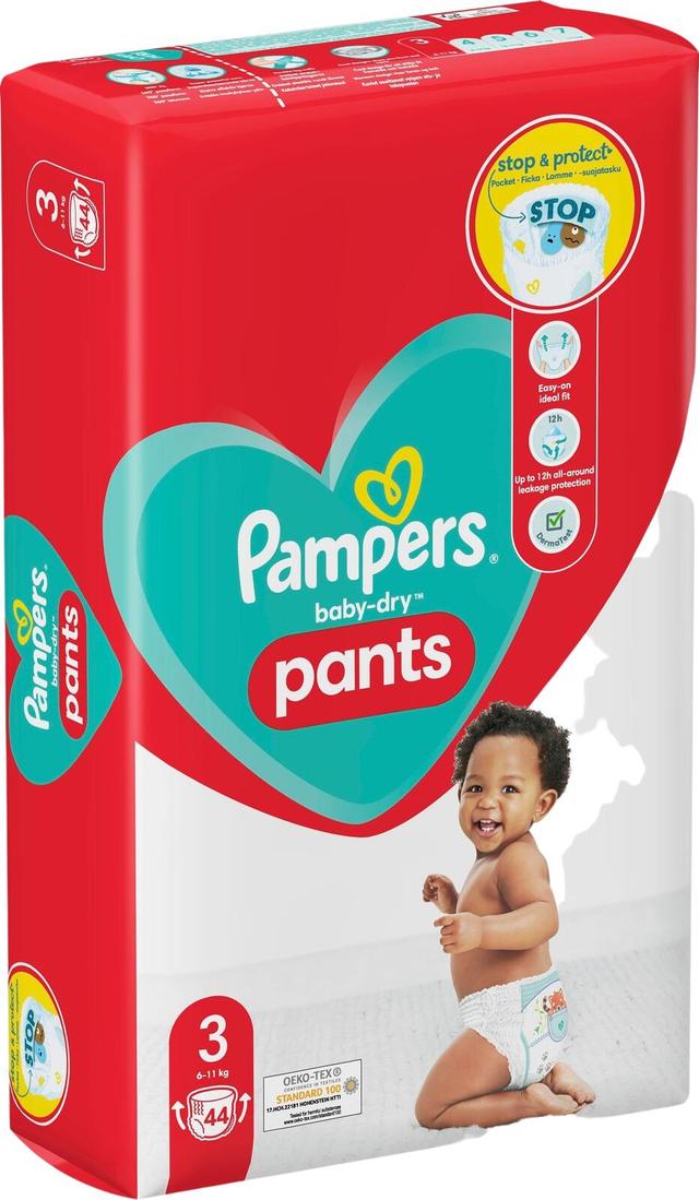 Pampers 44kpl Baby Dry Pants S3 6-11kg housuvaippa