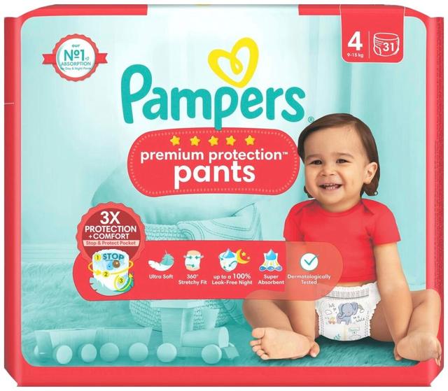 Pampers Premium Protection Pants S4 9-15kg 31kpl housuvaippa