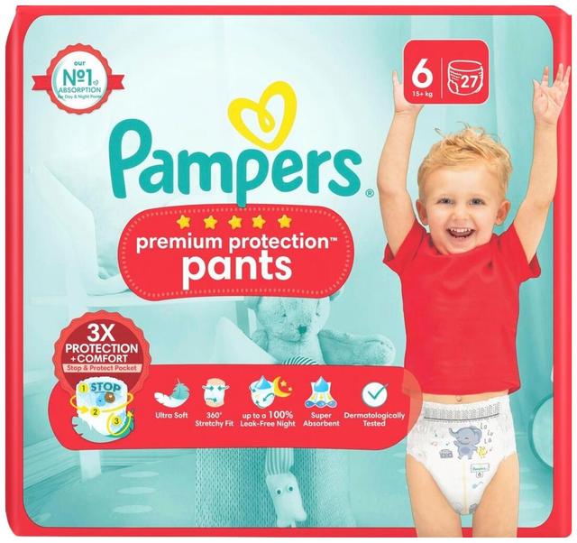 Pampers Premium Protection Pants S6 15+kg 27kpl housuvaippa