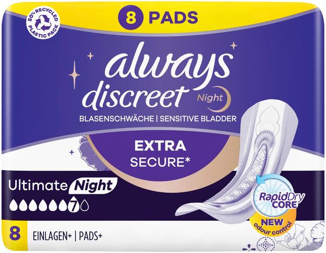 Always Discreet Ultimate Night 8kpl inkontinenssiside