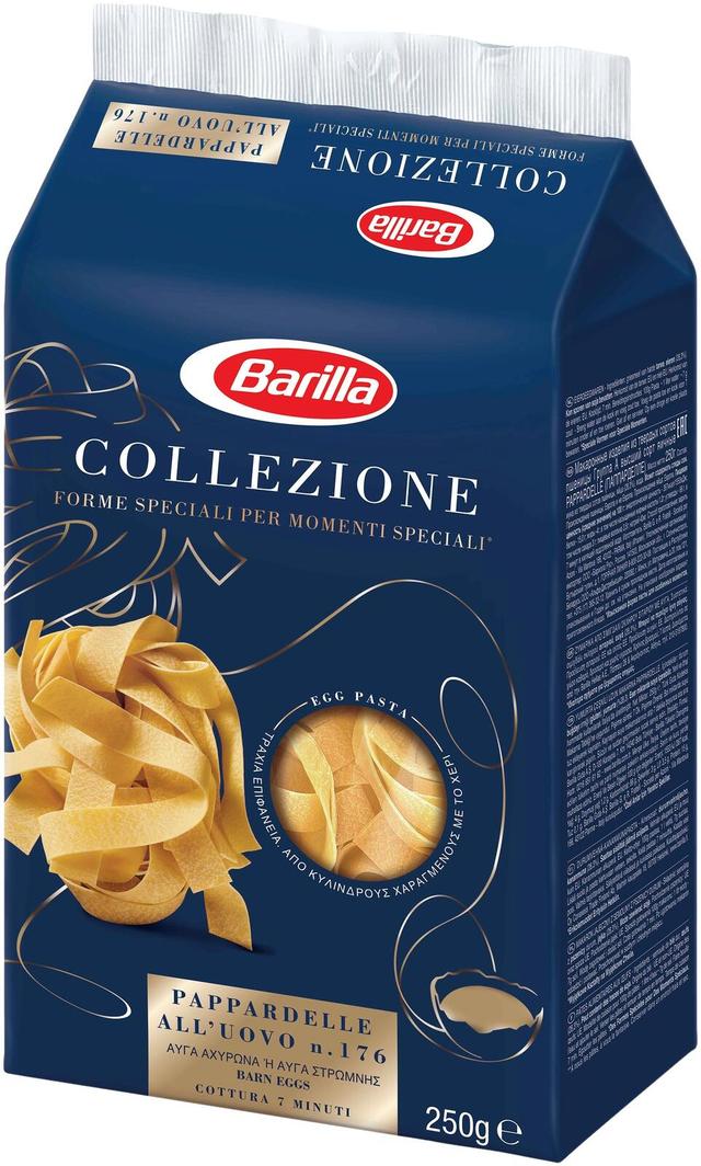 Barilla Collezione Pappardelle All Uovo durumvehnästä ja kanamunasta valmistettu pasta 250g