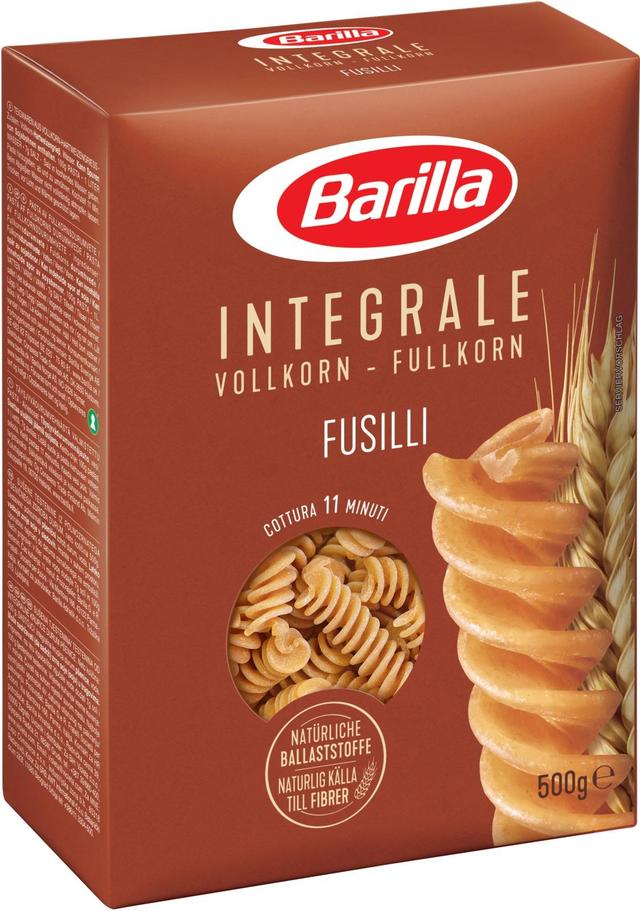 Barilla Täysjyvä Fusilli täysjyvädurumvehnästä valmistettu pasta 500g