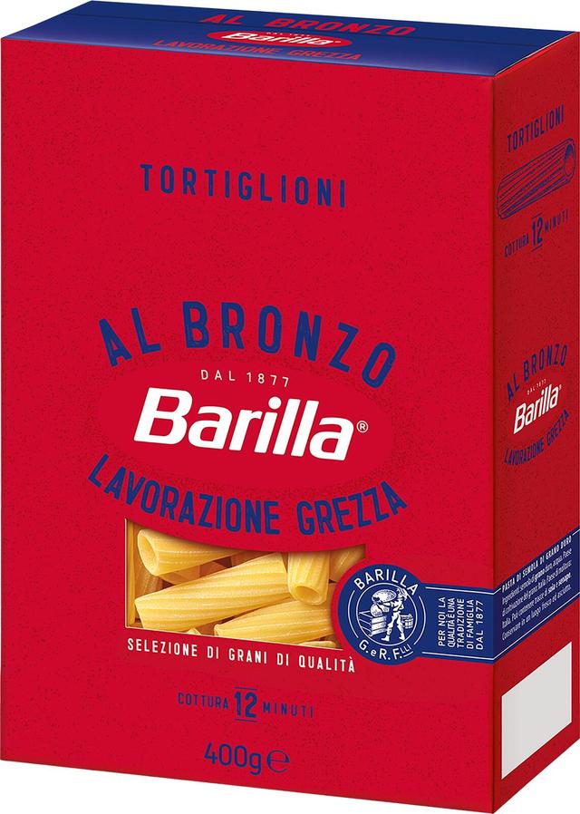 Barilla Al Bronzo Tortiglioni durumvehnästä valmistettu pasta 400g
