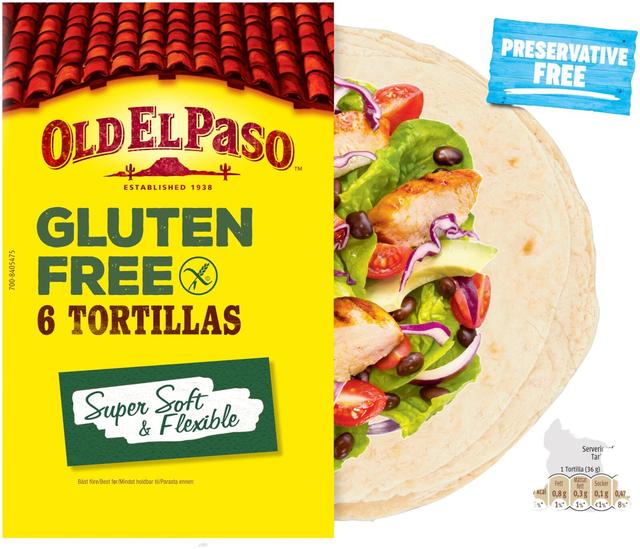 Old El Paso 6kpl/216g gluteenittomat Tortillat