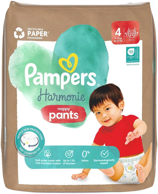 Pampers Harmonie nappy pants S4 9-15 kg 22 kpl vaippa