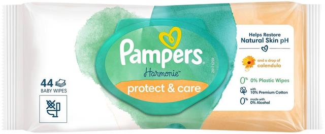 Pampers Harmonie protect & care 44kpl puhdistuspyyhe