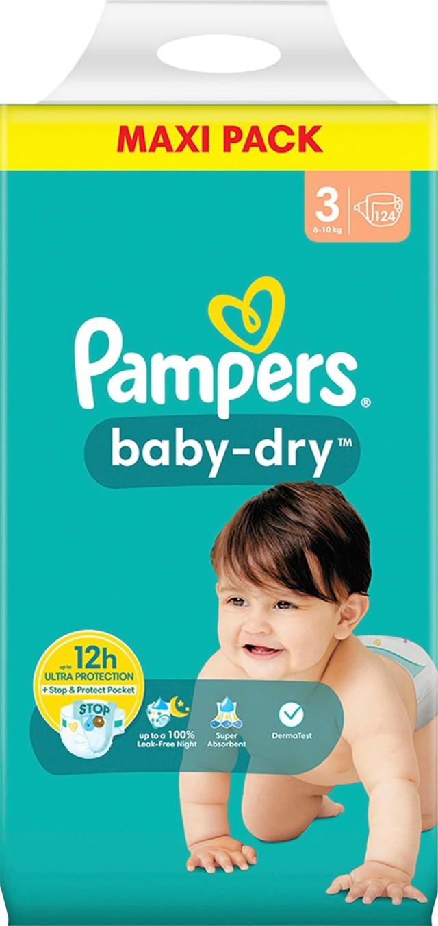 Pampers BabyDry S3 6-10kg 124kpl vaippa