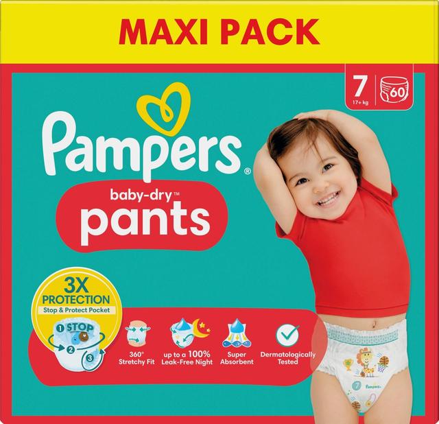 Pampers Baby Dry Pants S7 17+ kg 60kpl housuvaippa