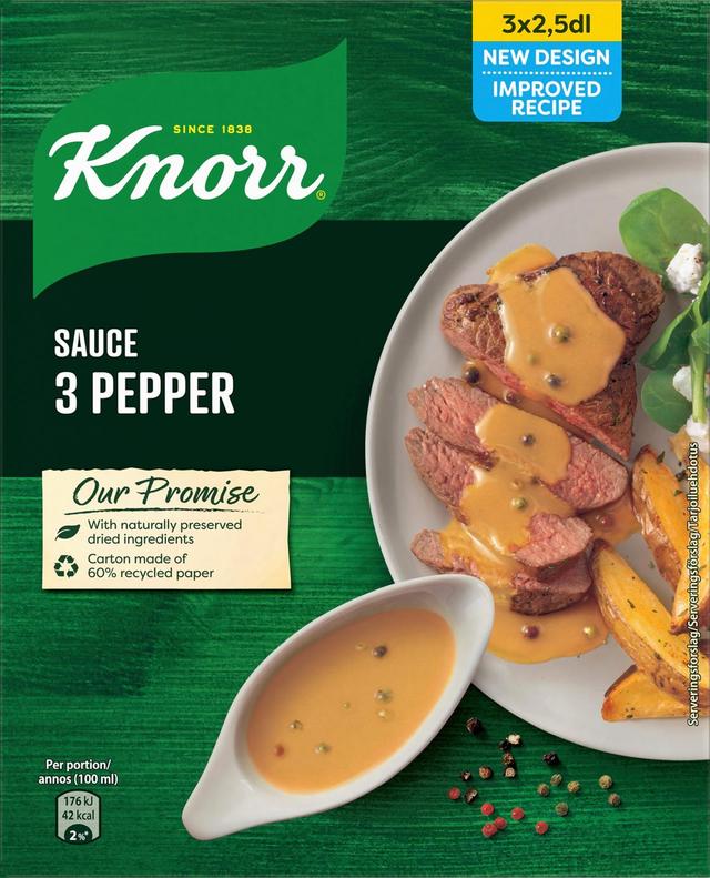 Knorr Kastikeaines 3 Pippurin kastike 3x28g